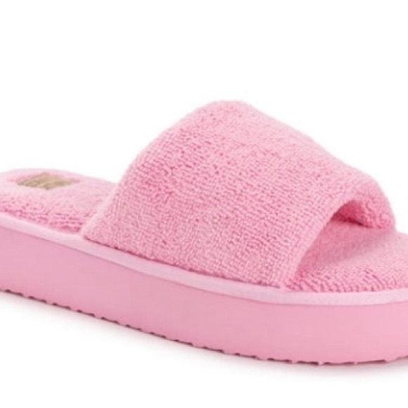 New Women’s MUK LUKS Pink Terry Platform Slides. Size 11. NWT - Picture 5 of 6